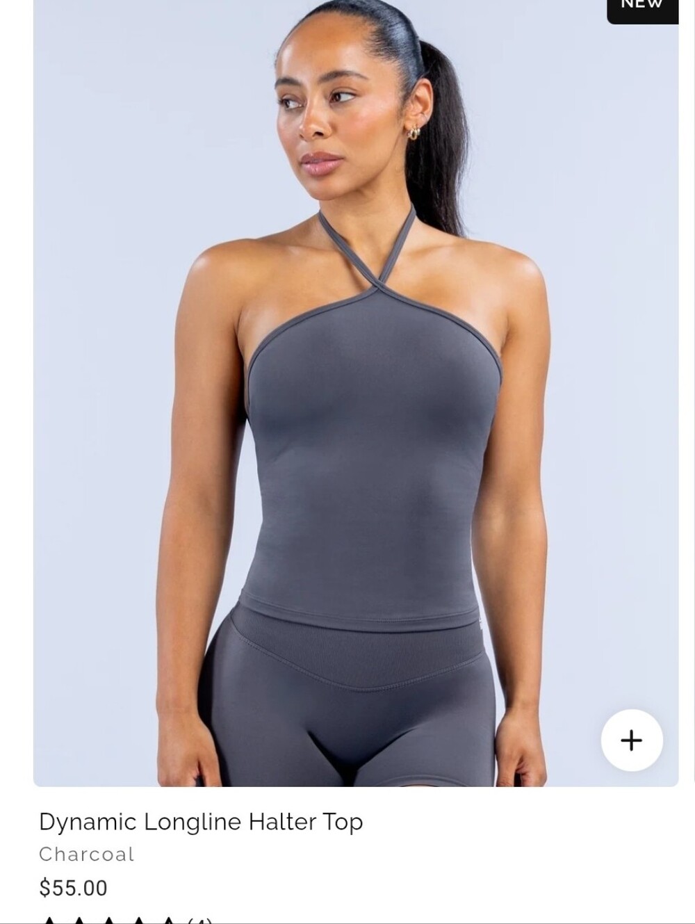 NEW! DFYNE Dynamic Longline Halter Top Charcoal Small Sealed In Bag